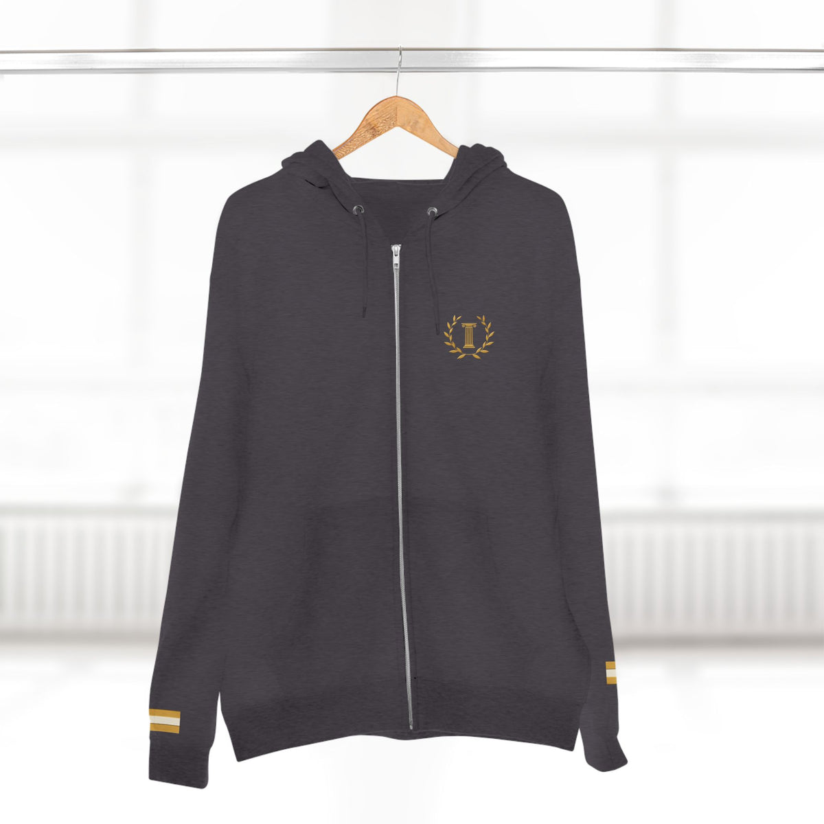 Achilles Zip Hoodie in Charcoal Heather