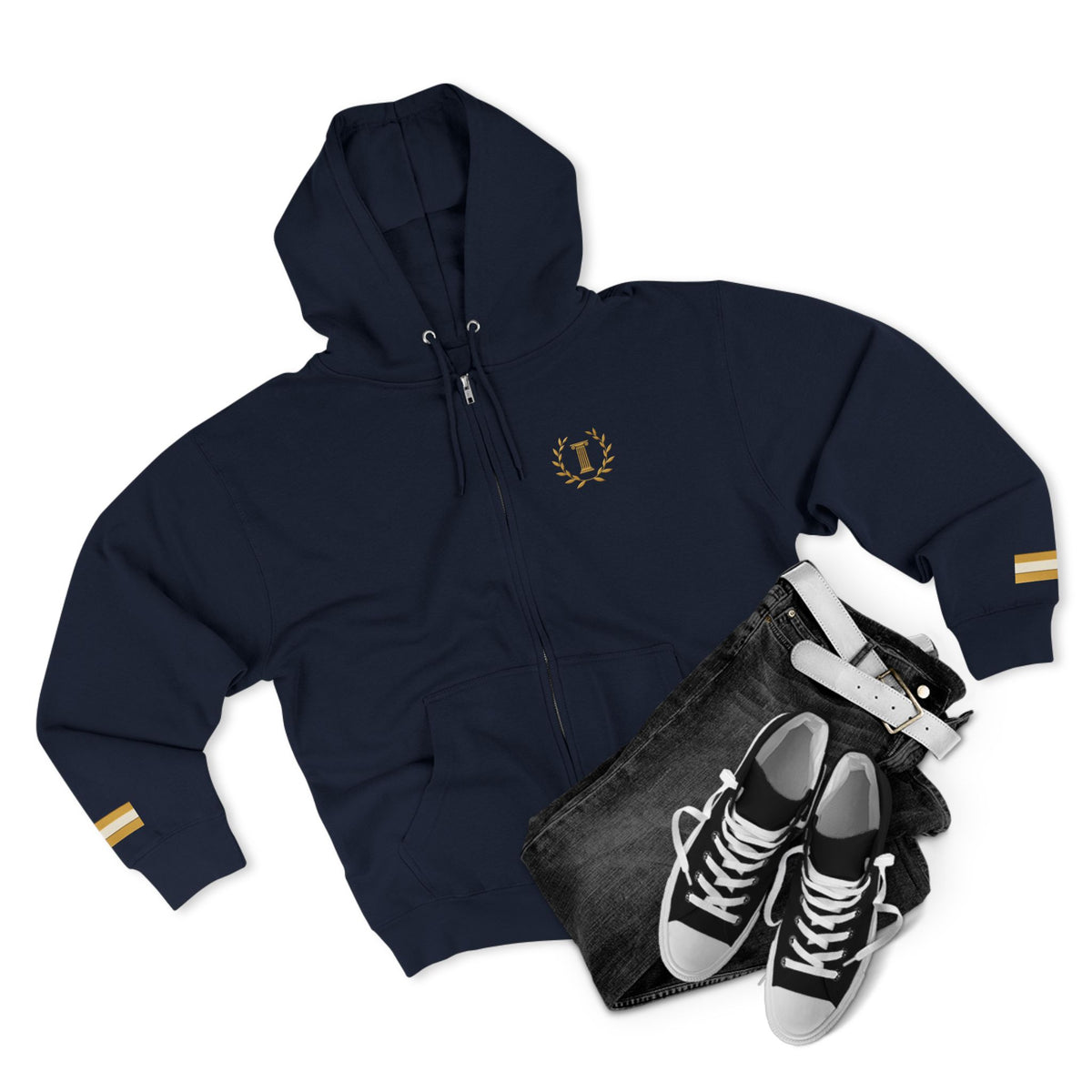 Achilles Zip Hoodie in Navy