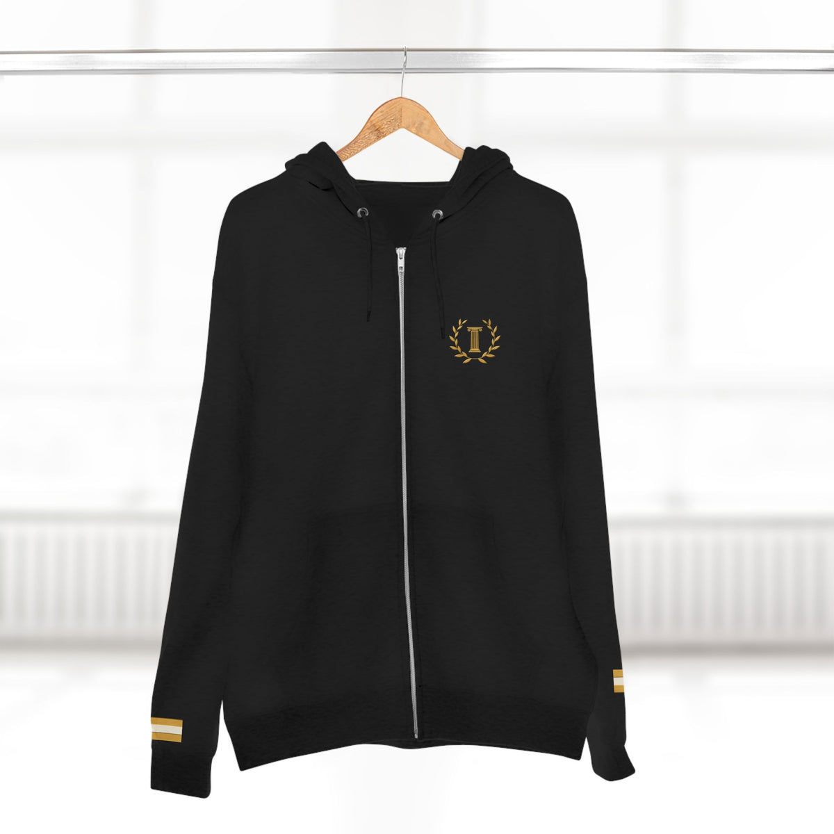 Achilles Zip Hoodie in Black