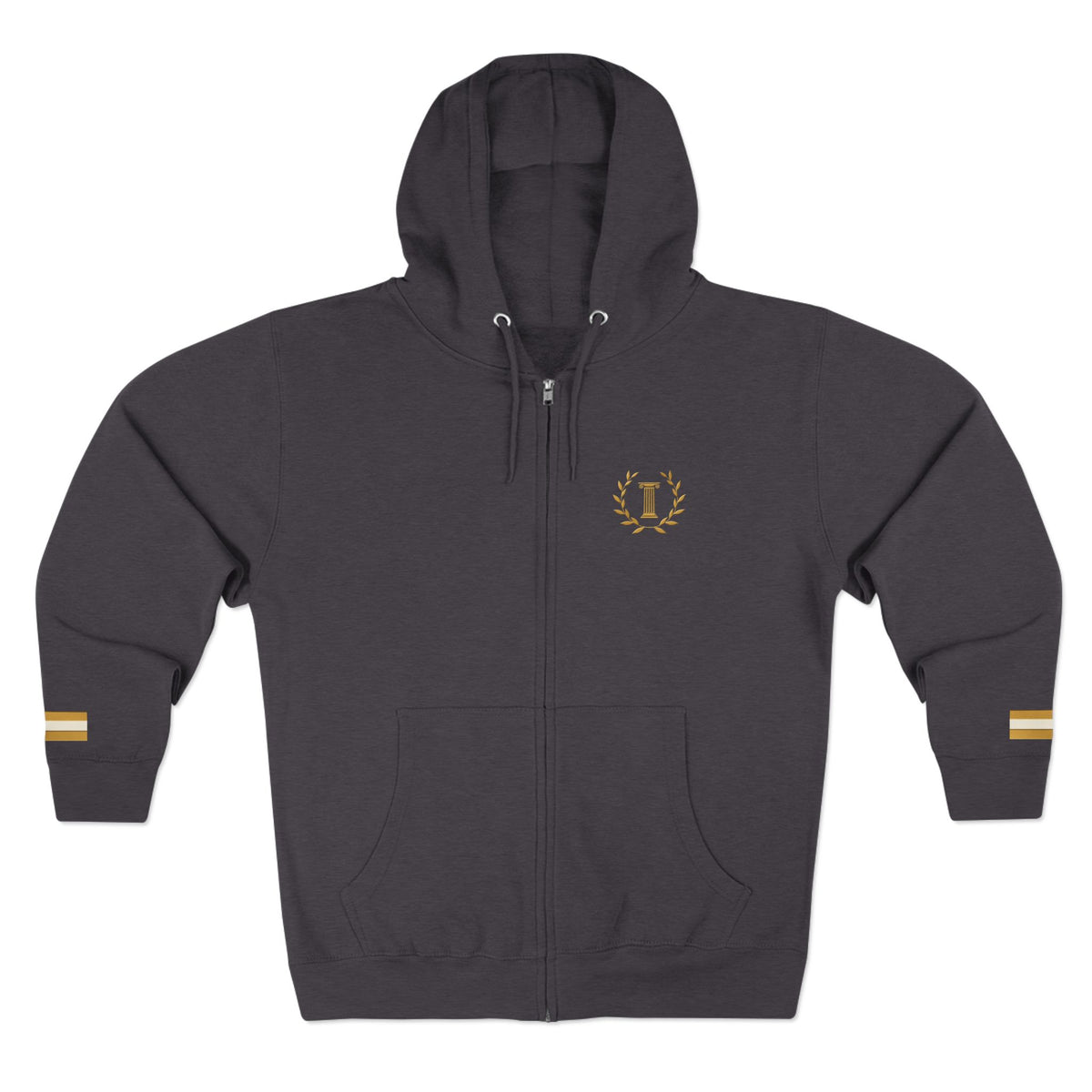 Achilles Zip Hoodie in Charcoal Heather