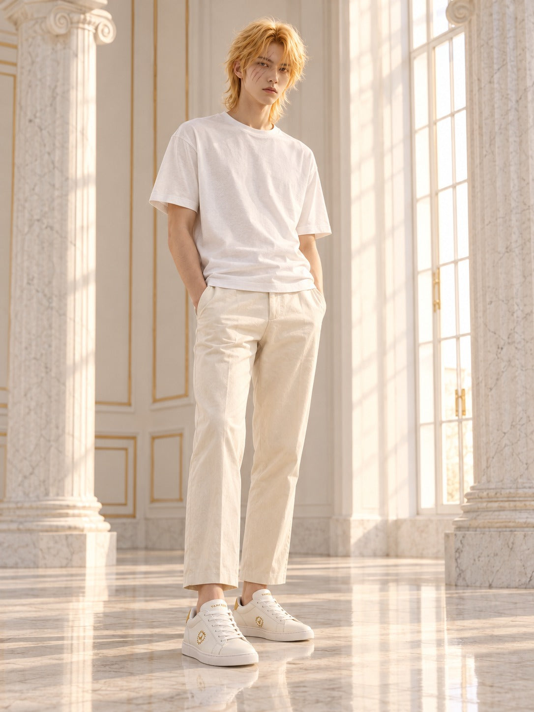 Leon Vance wearing the VANCEUS Apollo Court Sneaker